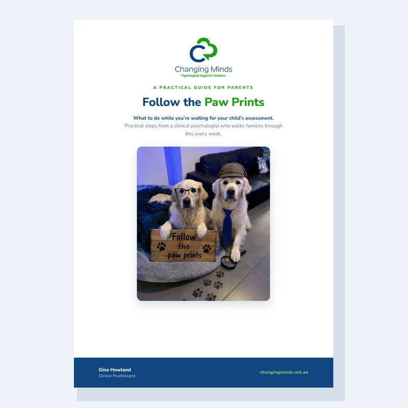 Follow the Paw Prints: Free parent guide printable resource preview